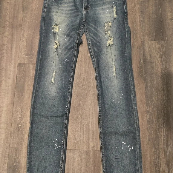 Hudson Boys Kaite Paint Splatter Destroyed Slim Jean - Picture 3 of 6